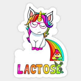 Lactose Intolerance Unicorn Sticker